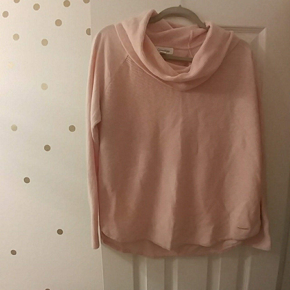 Calvin Klein Pink Cowl Neck Sweater, L
